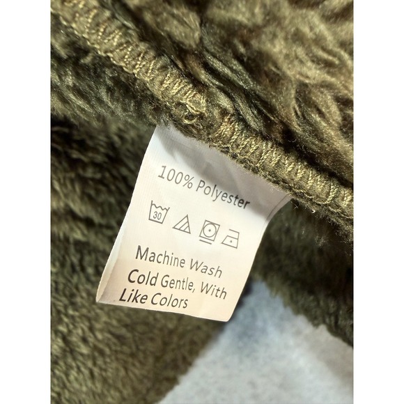 Miss Sparkling Olive Green Teddy Sherpa Jacket S Double Breasted Cozy Clean Girl - Picture 6 of 17